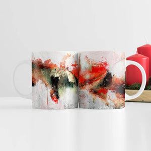 Red Curtain Mug Mug White Clock Canvas
