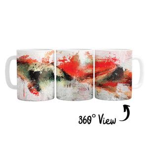 Red Curtain Mug Mug White Clock Canvas