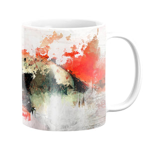 Red Curtain Mug Mug White Clock Canvas