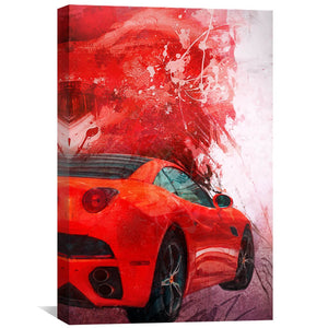 Red Speed Canvas Art 30 x 45cm / Unframed Canvas Print Clock Canvas