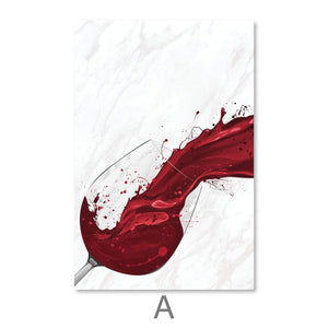 Red Wine Canvas Art A / 30 x 45cm / Unframed Canvas Print Clock Canvas