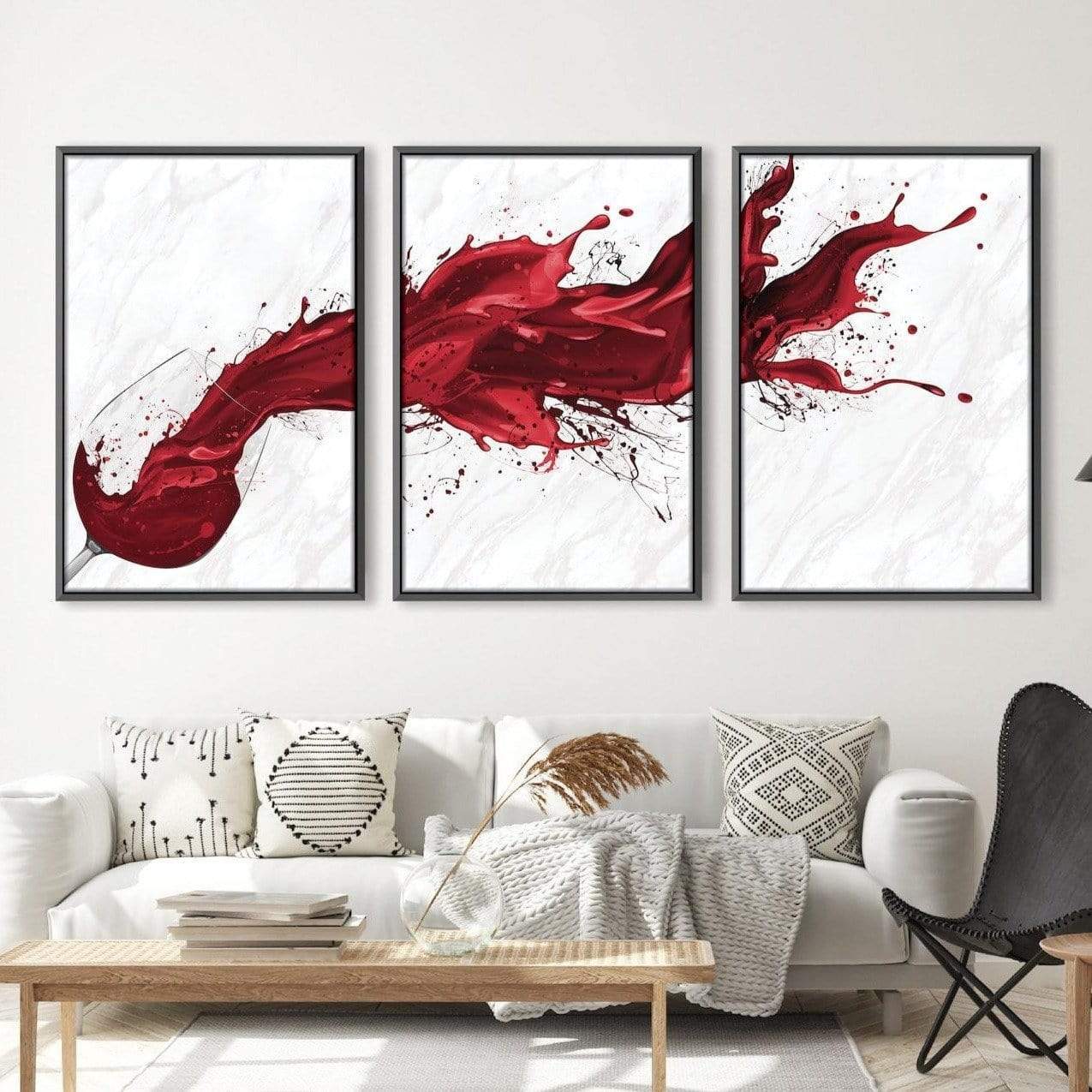 Red Wine Canvas Art Clock Canvas