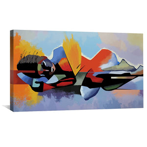 Reflection Canvas - Single Panel Art 50 x 25cm / Unframed Canvas Print Clock Canvas