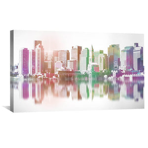 Reflection City Canvas Art Clock Canvas
