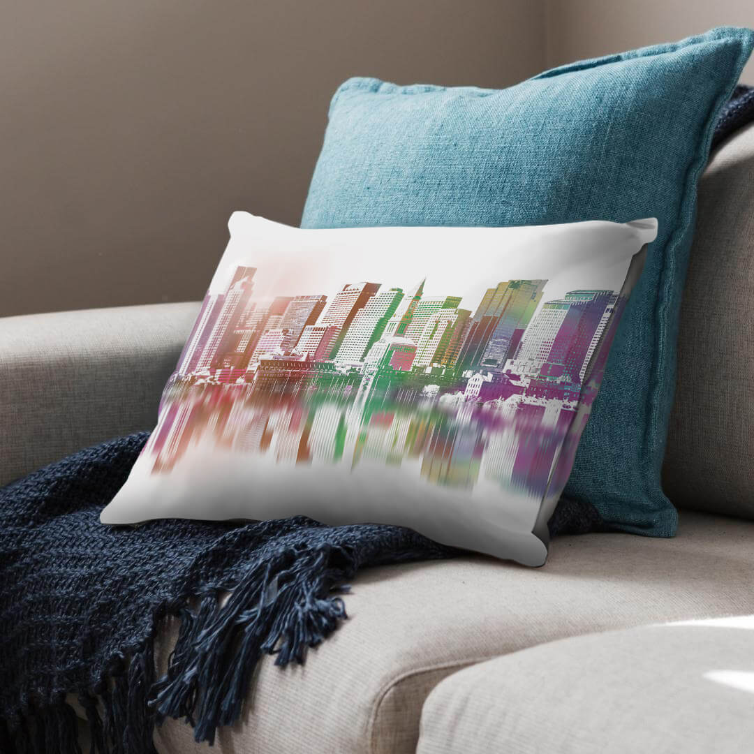 Reflection City Cushion Cushion Cushion Landscape Clock Canvas