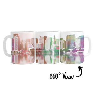 Reflection City Mug Mug White Clock Canvas