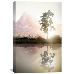 Reflection of Nature Canvas Art 30 x 45cm / Unframed Canvas Print Clock Canvas