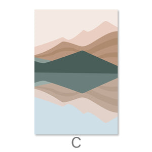 Reflective Landscape Canvas Art C / 30 x 45cm / Unframed Canvas Print Clock Canvas