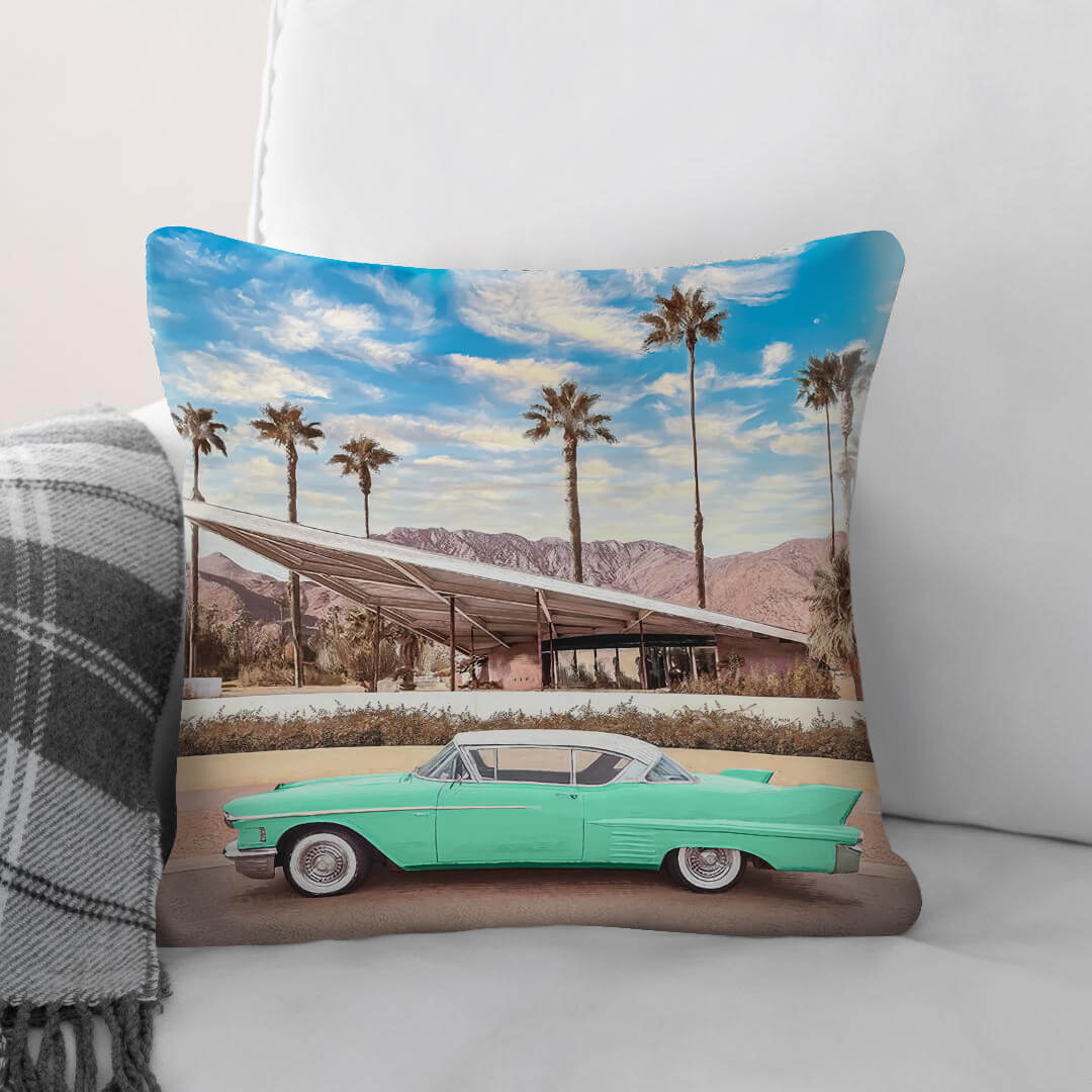 Retro California Cushion Cushion Cushion Square Clock Canvas