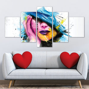Revealing Beauty Canvas - 5 Panel Art 5 Panel / Large / Standard Gallery Wrap Clock Canvas