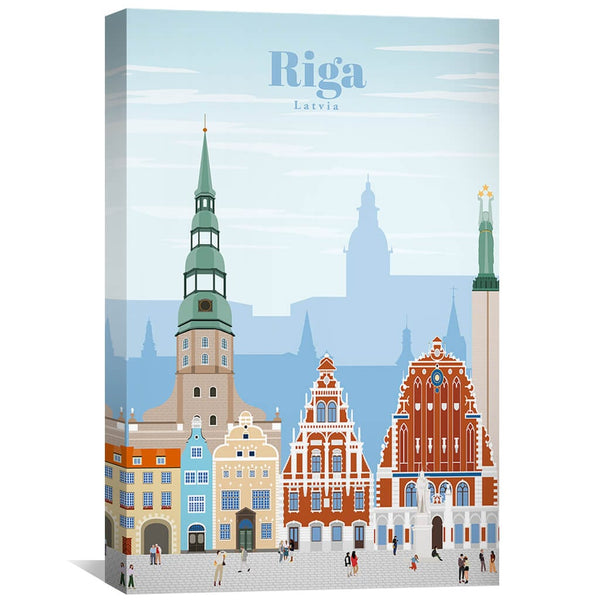 Riga Canvas - Studio 324 Art 30 x 45cm / Unframed Canvas Print Clock Canvas