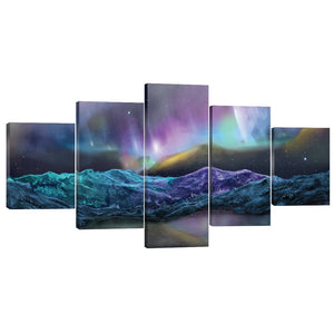 Rigid Lightscape Canvas - 5 Panel Art Clock Canvas