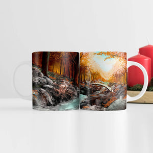 River Crossing Mug Mug White Clock Canvas