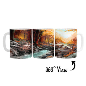 River Crossing Mug Mug White Clock Canvas