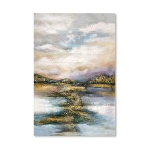 River Paths Oil Painting Oil Clock Canvas