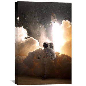 Rocket Launch Canvas Art Clock Canvas