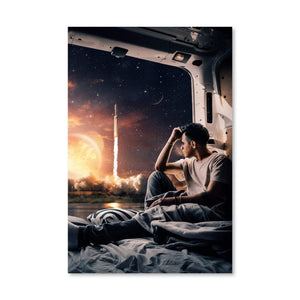 Rocket Launch Canvas Art Clock Canvas