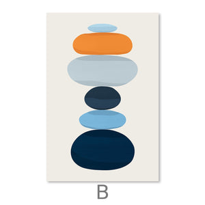 Rocks in Balance-Set Canvas Art B / 30 x 45cm / Unframed Canvas Print Clock Canvas