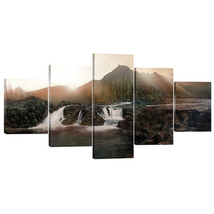 Rocky Hills Canvas - 5 Panel Art Clock Canvas