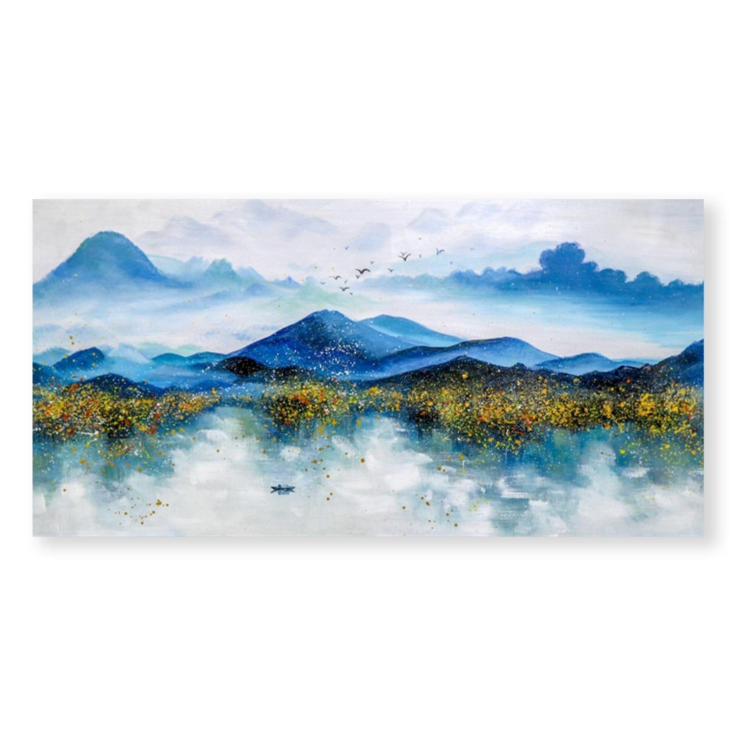 Rolling Blues Oil Painting Oil Clock Canvas