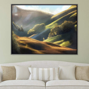 Rolling Hills Canvas Art Clock Canvas