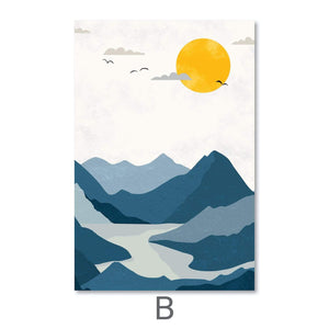 Rolling Mountains Canvas Art B / 40 x 60cm / Unframed Canvas Print Clock Canvas