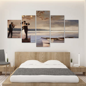 Romancing Dock Canvas - 5 Panel Art Clock Canvas