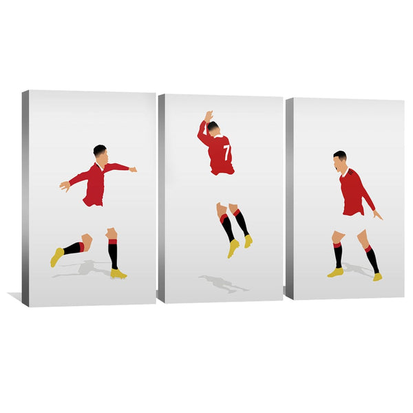 Soccer Superstar Posters Cristiano Ronaldo Canvas Wall Poster Set of 4  Unframed 08 in. X 12 in.