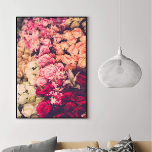 Rose Bouquet Canvas Art Clock Canvas