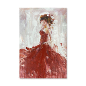 Rouge Abstract Woman Oil Painting Oil Clock Canvas