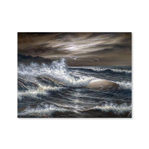 Rough Seas Oil Painting Oil Clock Canvas