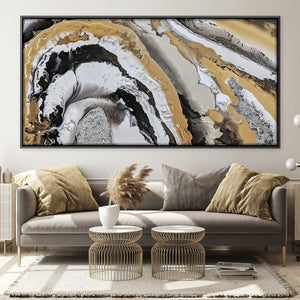 Royal Geode III Canvas Art 50 x 25cm / Unframed Canvas Print Clock Canvas