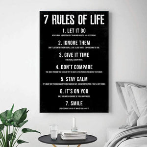 Rules of Life Clock Canvas