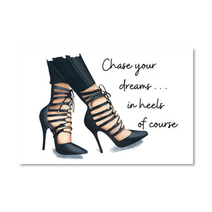 Run In Heels Canvas Art Clock Canvas