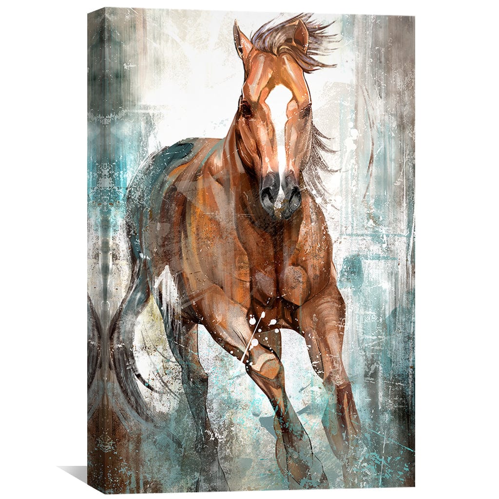 Running Through the Abstract Canvas Art Clock Canvas