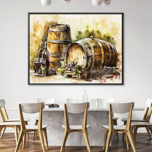 Rustic Wine Canvas Art Clock Canvas