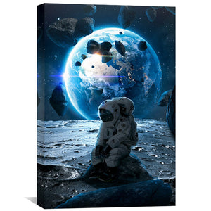 Sad Astronaut Canvas Art Clock Canvas