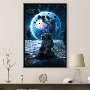 Sad Astronaut Canvas Art 30 x 45cm / Unframed Canvas Print Clock Canvas