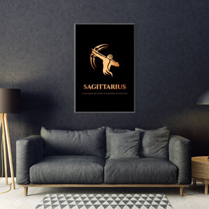 Sagittarius - Gold Clock Canvas