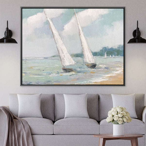 Sailing Tranquility Oil Painting Oil 45 x 30cm / Oil Painting Clock Canvas