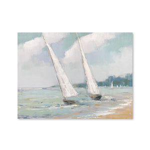 Sailing Tranquility Oil Painting Oil Clock Canvas
