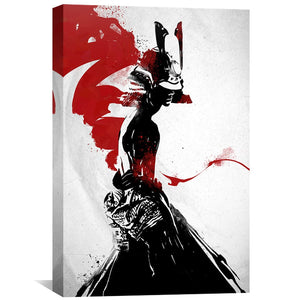 Samurai Girl Canvas Art Clock Canvas