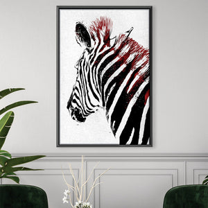 Samurai Zebra Canvas Art 30 x 45cm / Unframed Canvas Print Clock Canvas