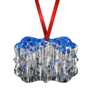 Sapphire Forest Ornament Christmas Ornament Victorian 10.8 x 8cm Clock Canvas