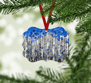 Sapphire Forest Ornament Christmas Ornament Victorian 10.8 x 8cm Clock Canvas