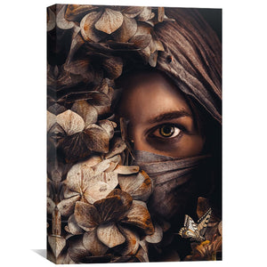 Scarfed Woman Canvas Art Clock Canvas