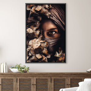 Scarfed Woman Canvas Art Clock Canvas