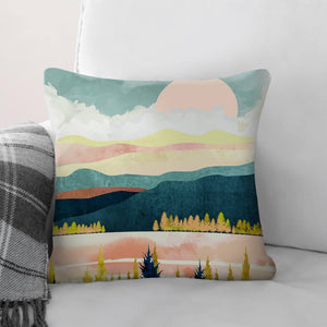 Scenic Landscape C Cushion Cushion Cushion Square Clock Canvas