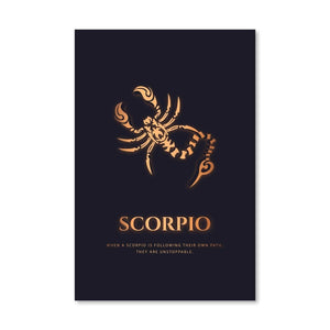 Scorpio - Gold Canvas Art Clock Canvas