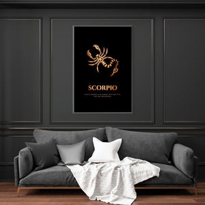 Scorpio - Gold Clock Canvas
